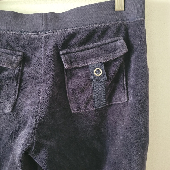 Juicy Couture Y2K Velour Flare Pant Front And Back Pockets Small Purple Gold Vtg - Picture 5 of 9